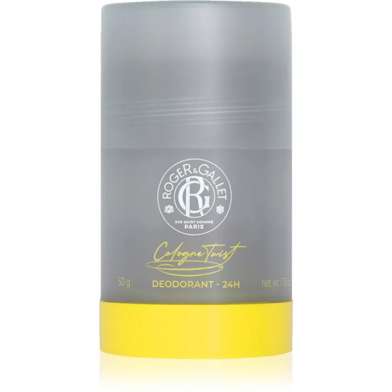 Roger & Gallet Cologne Twist deodorant fără conținut săruri de aluminiu pentru piele sensibila pentru bărbați 50 g
