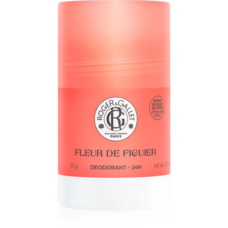 Roger & Gallet Fleur de Figuier deodorant fără conținut săruri de aluminiu cu protectie 24h pentru femei 50 g