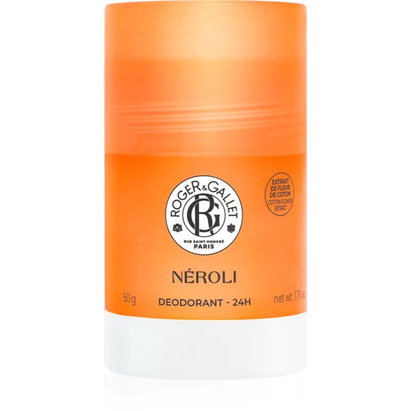 Roger & Gallet Néroli deodorant fără conținut săruri de aluminiu cu protectie 24h unisex 50 g