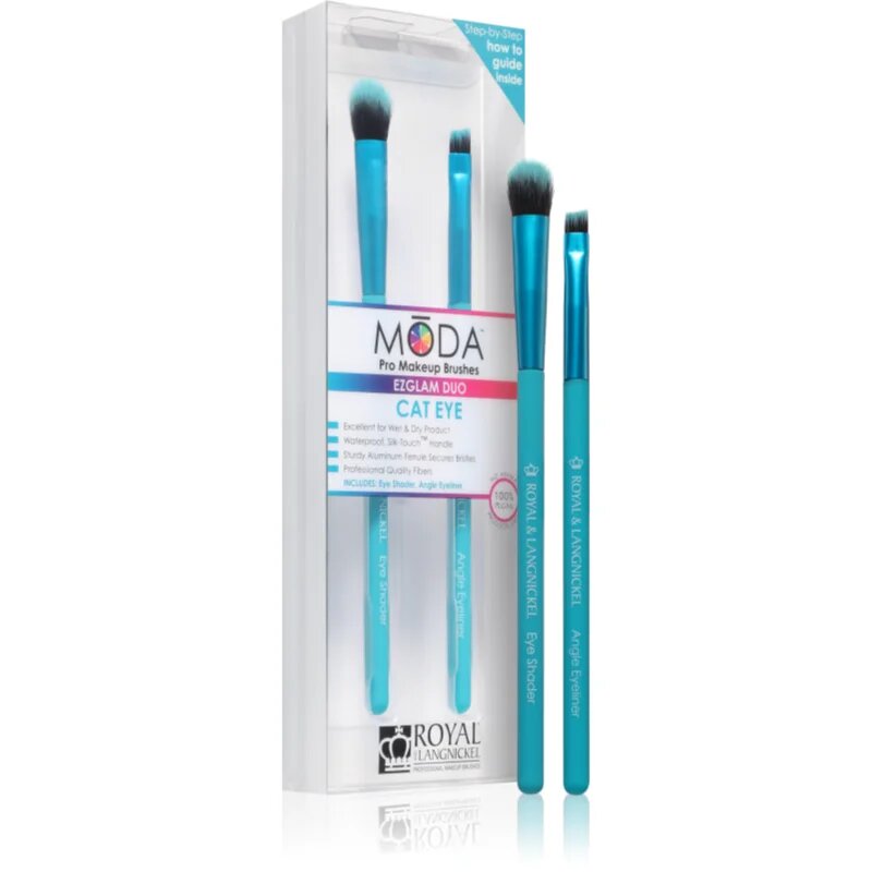Royal and Langnickel MŌDA EZGLAM DUO Cat Eye set de pensule pentru machiajul ochilor