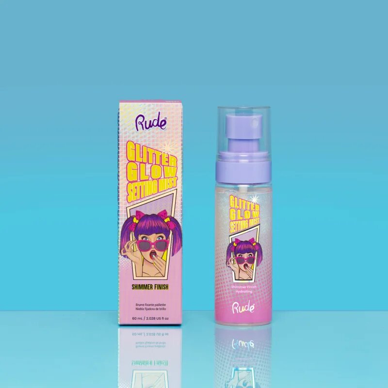 Rude Cosmetics Glitter Glow fixator make-up cu particule stralucitoare 60 ml