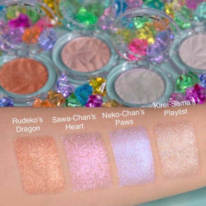 Rude Cosmetics Manga Collection Twinkle Twinkle Highlighter Pudra compacta ce ofera luminozitate culoare Kirei-Sama's Playlist 4 g
