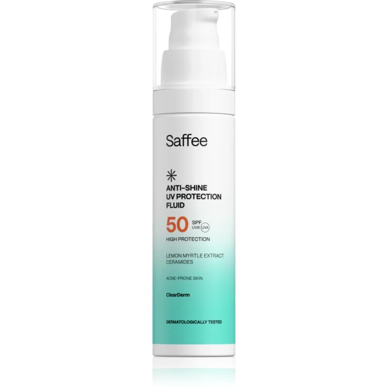 Saffee ClearDerm Anti-shine UV Protection Fluid SPF 50 protective fluid pentru tenul gras predispus la acnee SPF 50 50 ml