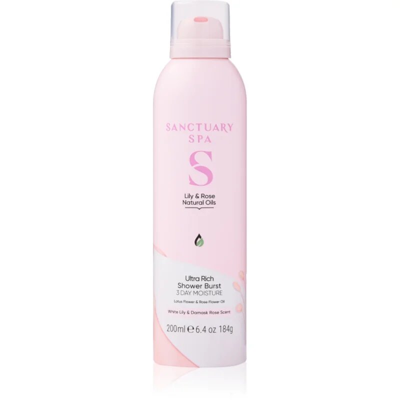 Sanctuary Spa Lily & Rose Natural Oils spumă pentru duș cu efect de nutritiv 200 ml