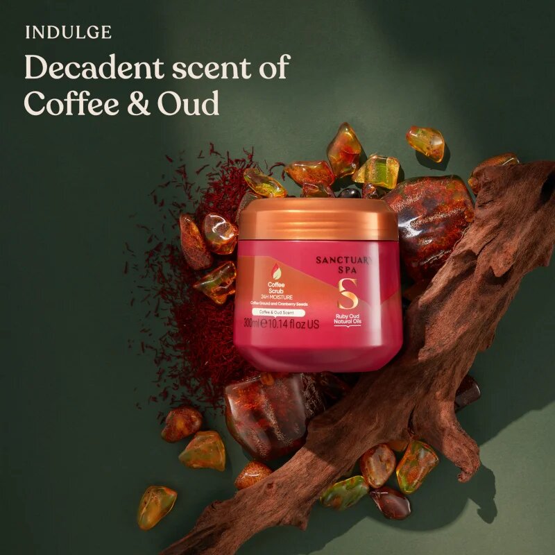 Sanctuary Spa Ruby Oud exfoliant de corp cu cafea 300 ml
