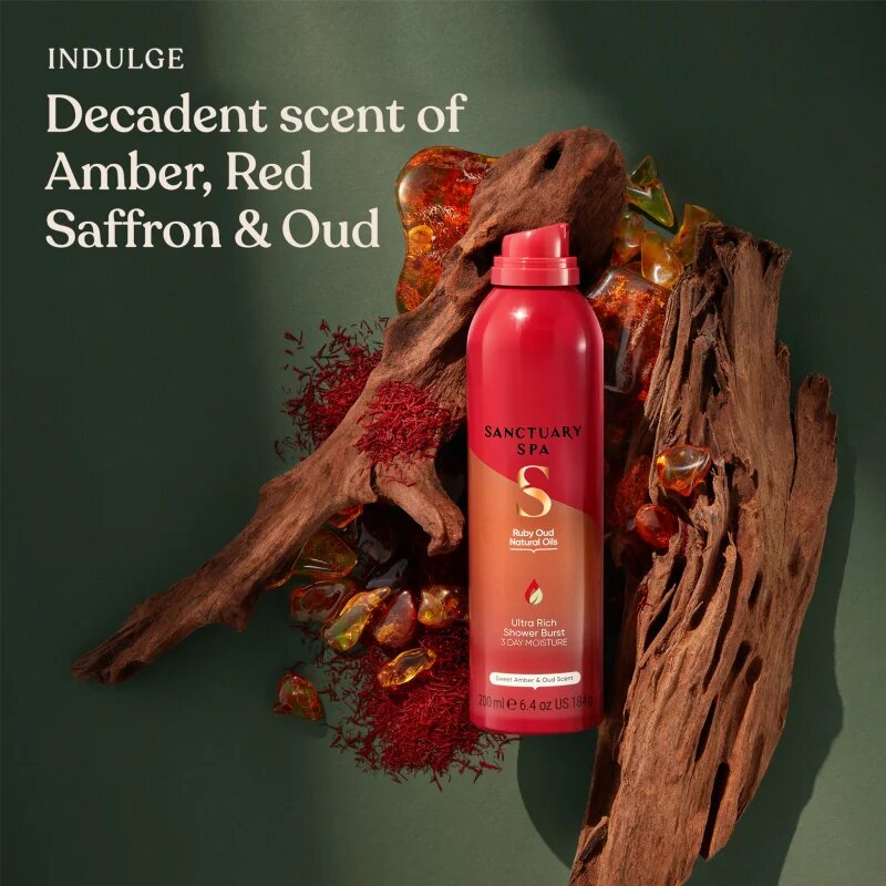 Sanctuary Spa Ruby Oud spumă pentru duș cu efect de nutritiv 200 ml