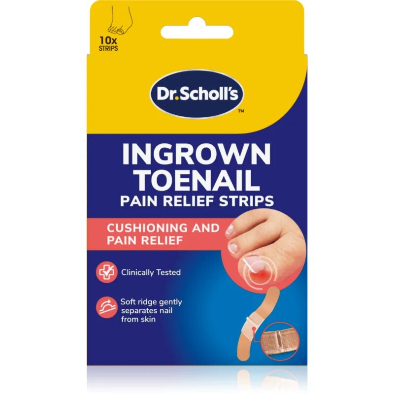 Scholl Dr. 's Ingrown Toenail Pain Relief Strips plasturi de protecție pentru cresterea unghiilor 10 buc
