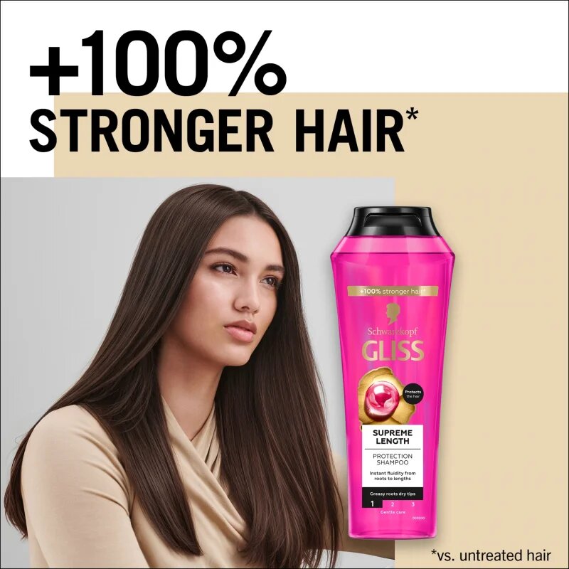 Schwarzkopf Gliss Supreme Length sampon protector pentru păr lung 400 ml
