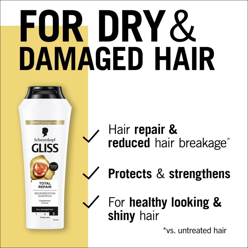 Schwarzkopf Gliss Total Repair șampon intens cu efect de regenerare 400 ml