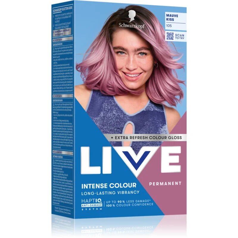 Schwarzkopf LIVE Intense Colour Culoare permanenta pentru par culoare 105 Mauve Kiss 1 buc