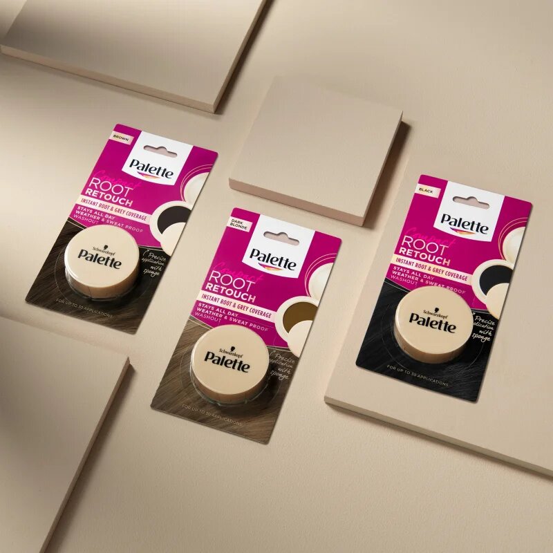 Schwarzkopf Palette Compact Root Retouch corector pentru acoperirea firelor carunte de par cu efect de pulbere culoare Black 3 g