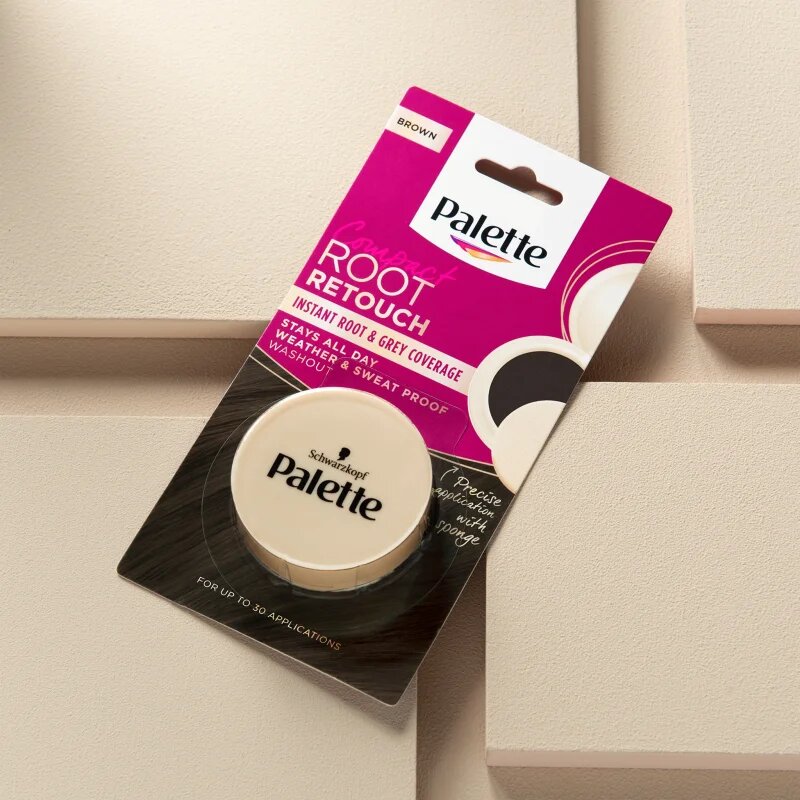 Schwarzkopf Palette Compact Root Retouch corector pentru acoperirea firelor carunte de par cu efect de pulbere culoare Brown 3 g