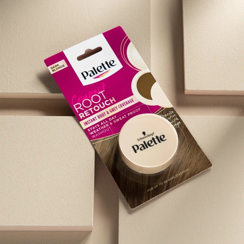 Schwarzkopf Palette Compact Root Retouch corector pentru acoperirea firelor carunte de par cu efect de pulbere culoare Dark Blonde 3 g