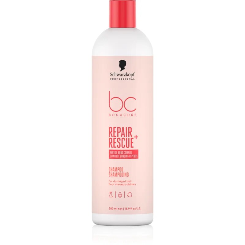 Schwarzkopf Professional BC Bonacure Repair Rescue+ șampon îngrijire pentru par deteriorat 500 ml