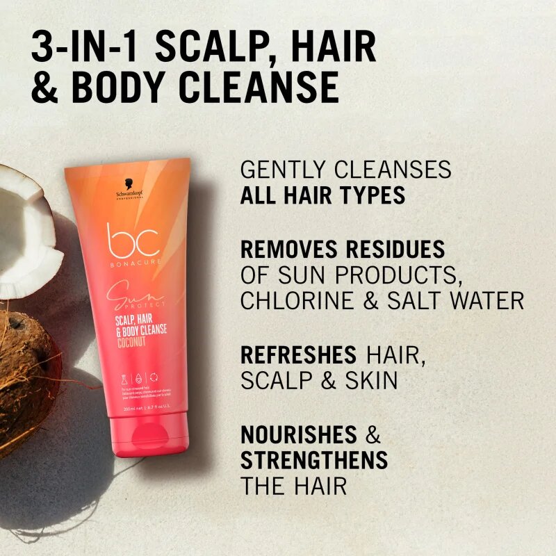 Schwarzkopf Professional BC Bonacure Sun Protect Scalp Hair & Body Cleanse gel de duș 2 in 1 100 ml
