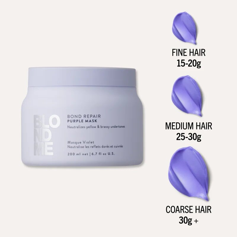 Schwarzkopf Professional Blondme Bond Repair Purple Mask Masca de par neutralizeaza tonurile de galben 500 ml