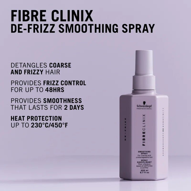 Schwarzkopf Professional Fibre Clinix De-Frizz Smoothing Spray spray pentru uniformizare pentru par indisciplinat 200 ml