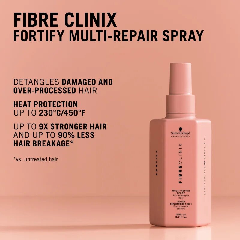 Schwarzkopf Professional Fibre Clinix Fortify Multi-Repair Spray tratament regenerator pentru parul deteriorat si fragil in spray 200 ml