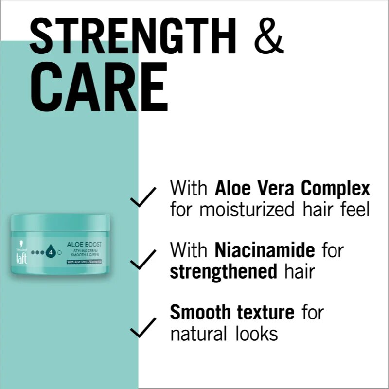 Schwarzkopf Taft Aloe Boost cremă hidratantă de coafat 100 ml