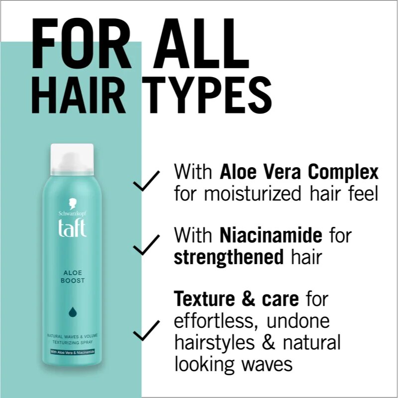Schwarzkopf Taft Aloe Boost spray uscat texturizant 150 ml