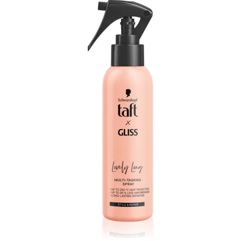 Taft x Gliss Spray de păr multifuncțional pentru modelarea termica a parului Lovely Long 150 ml