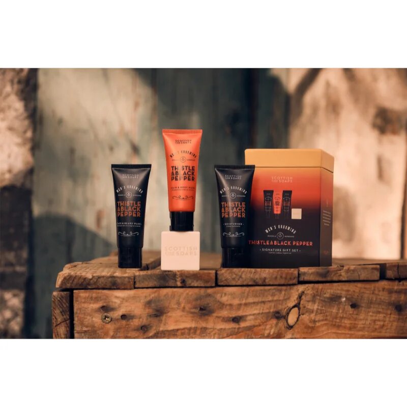Scottish Fine Soaps Thistle & Black Pepper set cadou pentru barbati