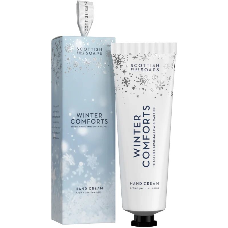 Scottish Fine Soaps Winter Comforts crema de maini intr- o cutie parfum Toasted Marshmallow & Caramel 75 ml