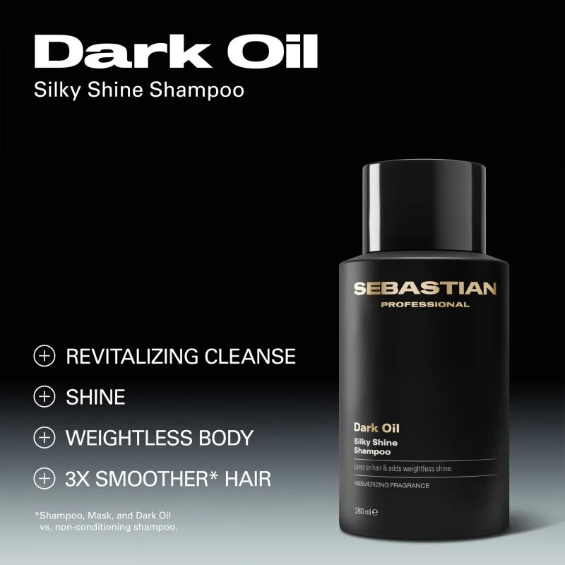 Sebastian Professional Dark Oil sampon hidratant pentru un par stralucitor si catifelat 50 ml