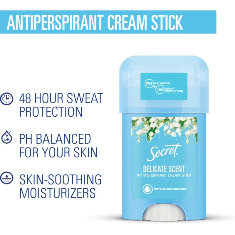 Secret Delicate Antiperspirant Cream Stick anti-perspirant crema pentru femei 40 ml