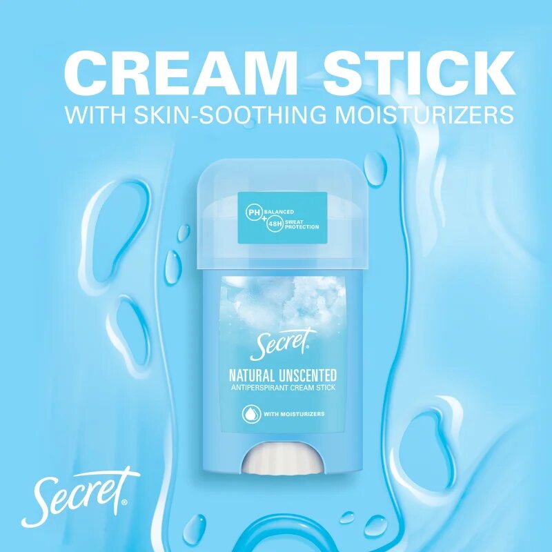 Secret Natural Unscented Antiperspirant Cream Stick anti-perspirant crema pentru femei 40 ml
