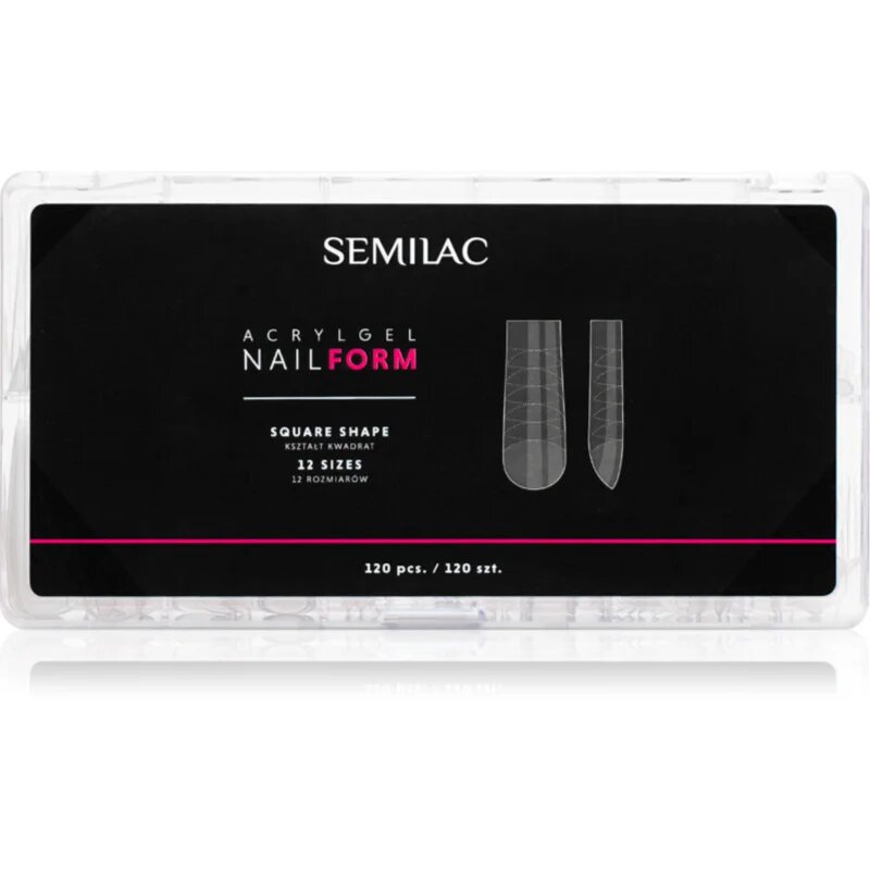 Semilac Accessories Acrylgel Nail Form șabloane pentru unghii tip Square 120 buc