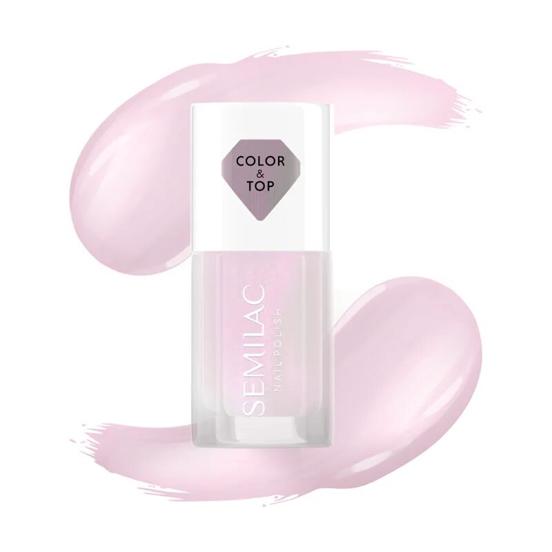Semilac Color & Top lac de unghii culoare Pink Glow 7 ml