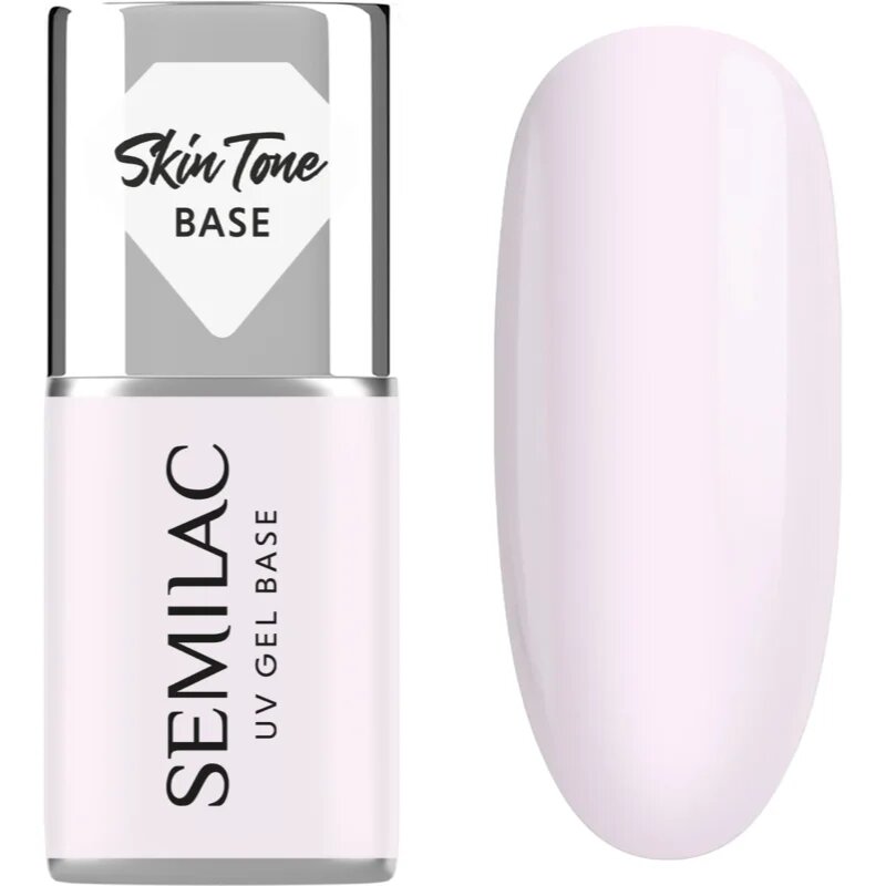 Semilac UV Gel Base Skin Tone Base baza gel pentru unghii culoare Milky Pink 7 ml