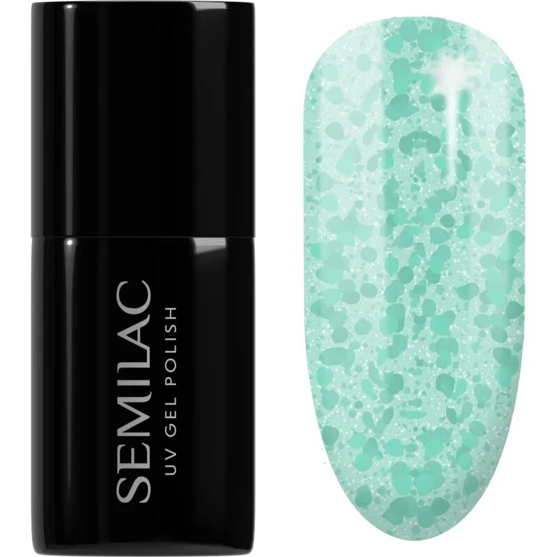 Semilac UV Hybrid Crushed_ICE unghii cu gel folosind UV / lampă cu LED culoare 495 Mint Glacier 7 ml