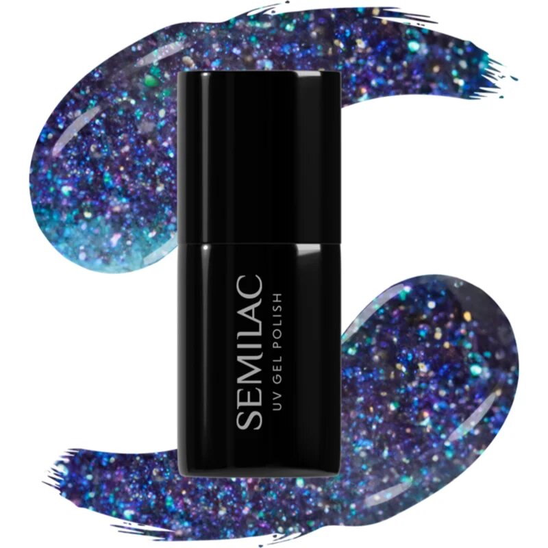 Semilac UV Hybrid Galaxy Flash unghii cu gel folosind UV / lampă cu LED culoare 826 Virtual Blue 7 ml