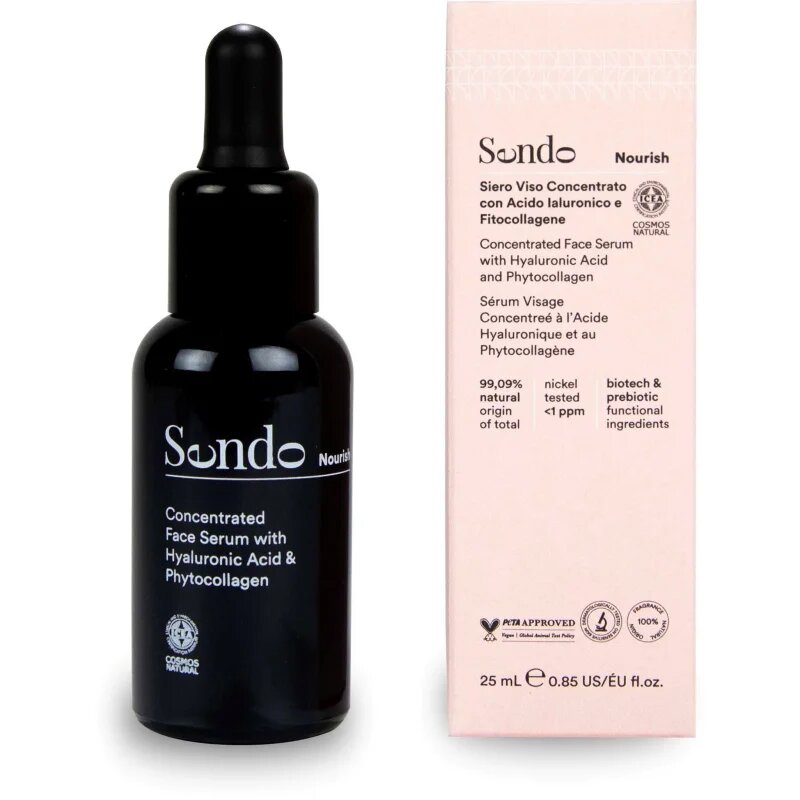 Sendo Nourish Concentrated Face Serum with Hyaluronic Acid & Phytocollagen concentrat cu acid hialuronic și fitocolagen 25 ml