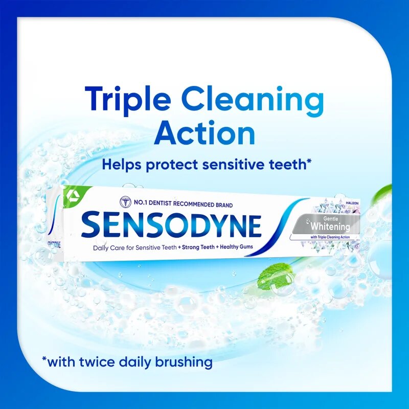 Sensodyne Extra Whitening pasta de dinti albitoare cu Fluor pentru dinti sensibili 2x75 ml