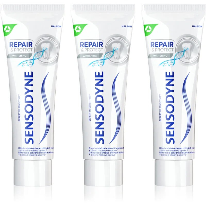 Sensodyne Repair & Protect Whitening pasta de dinti pentru albire pentru dinti sensibili 3x75 ml