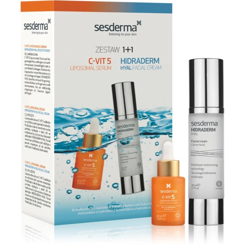 Sesderma Set C-Vit 5 + Hidraderm Hyal set cadou pentru luminozitate si hidratare