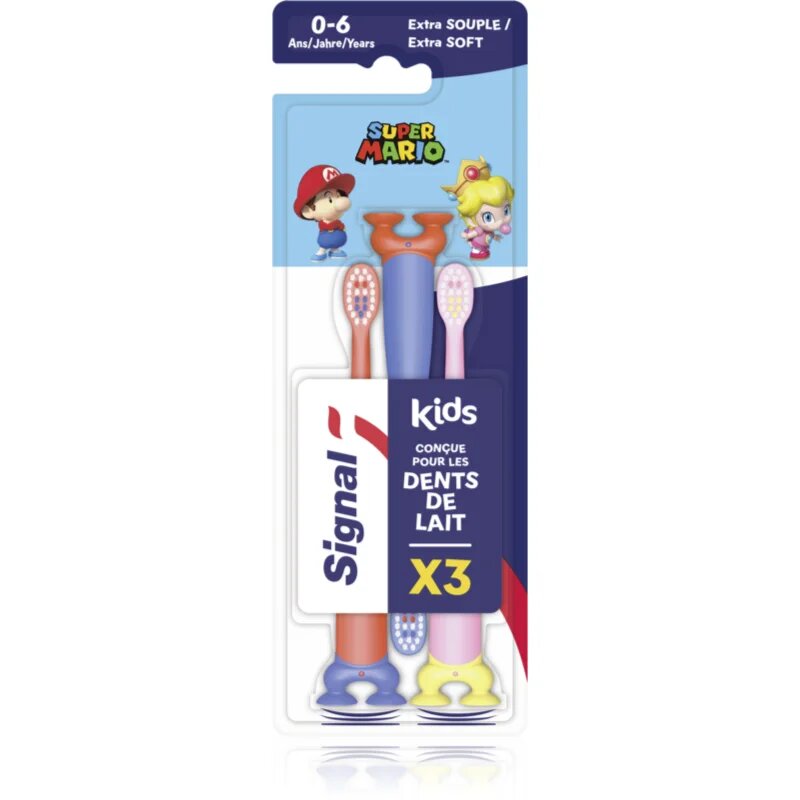 Signal Super Mario periuta de dinti pentru copii fin 0-6/2-6