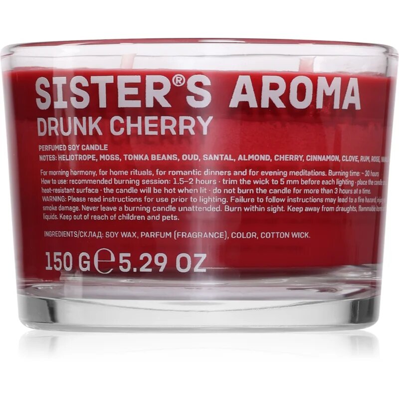 Sister's Aroma Drunk Cherry lumânare parfumată 150 g