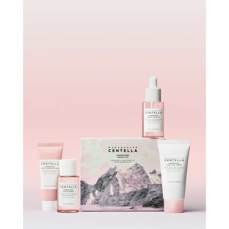 SKIN1004 Madagascar Centella Poremizing Travel Kit Seturi pentru voiaj pentru netezirea pielii si inchiderea porilor