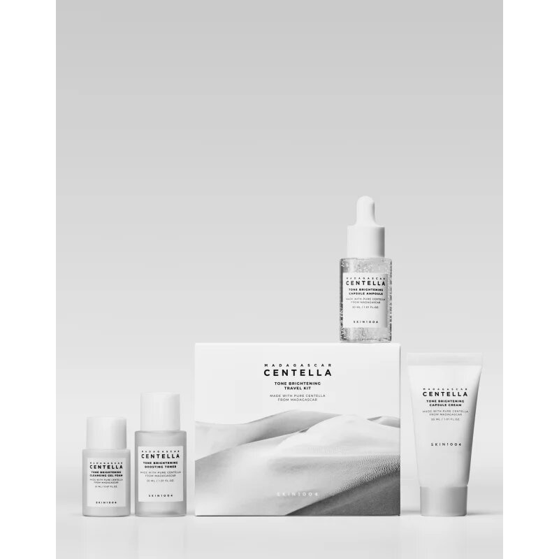 SKIN1004 Madagascar Centella Tone Brightening Travel Kit Seturi pentru voiaj pentru o piele mai luminoasa