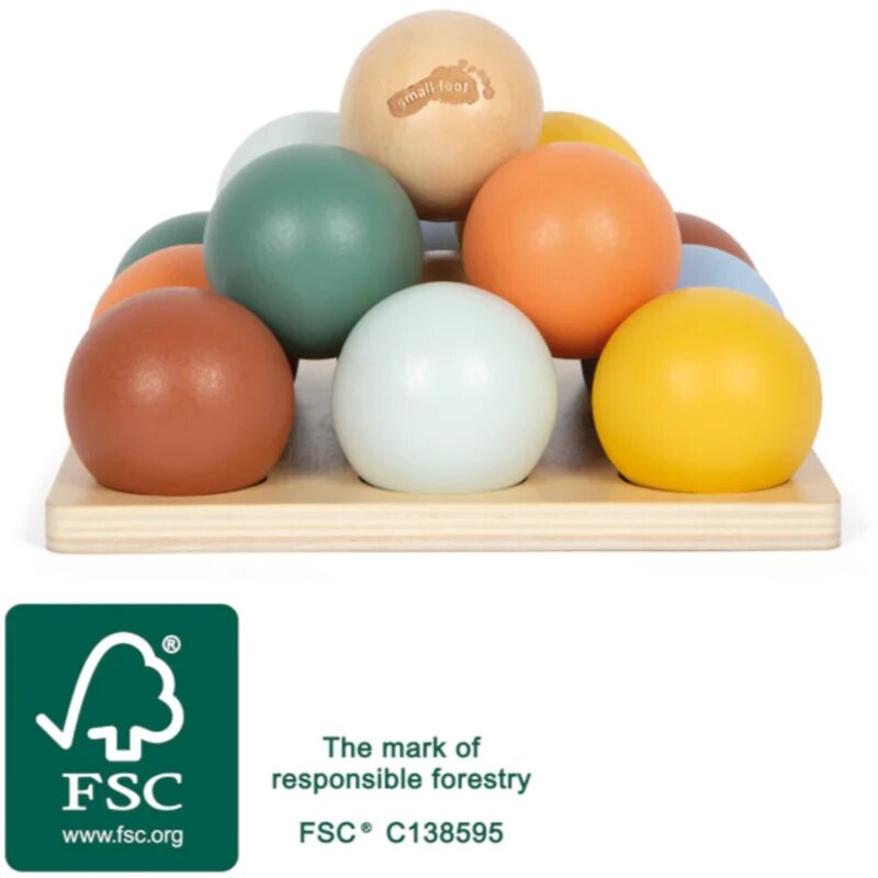 Small foot Montessori Sorting Game with Balls joc de sortare 12m+ 15 buc