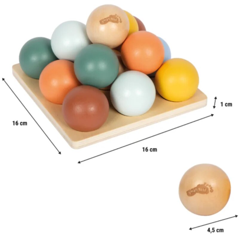 Small foot Montessori Sorting Game with Balls joc de sortare 12m+ 15 buc