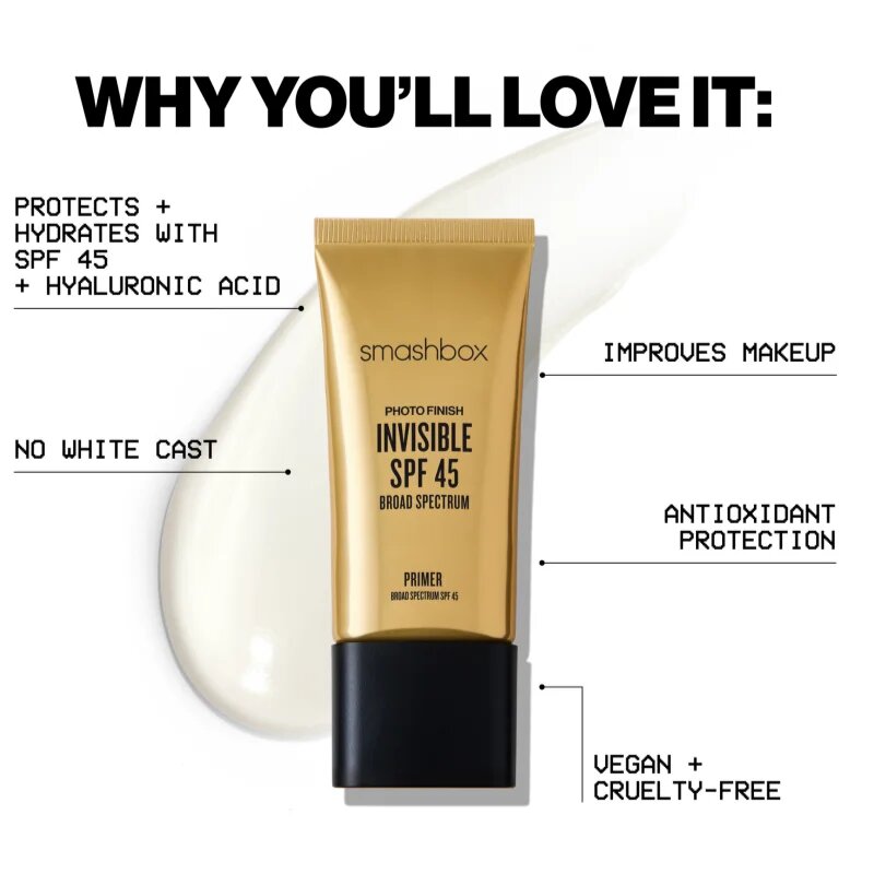 Smashbox Photo Finish Invisible Primer baza pentru machiaj SPF 45 10 ml