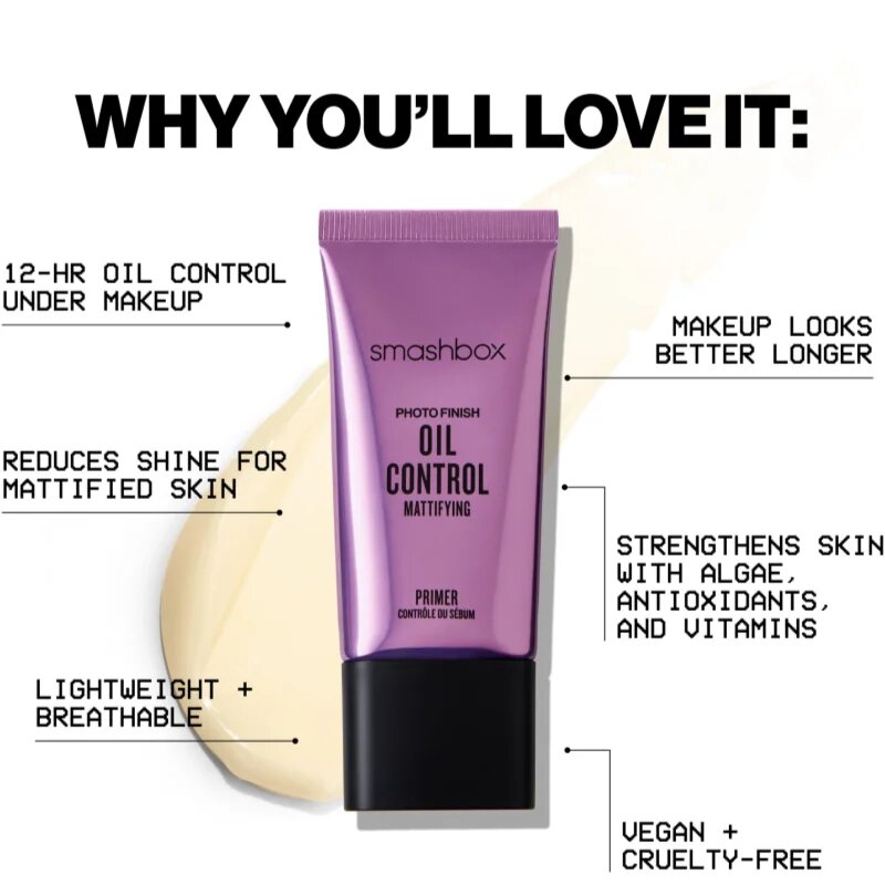 Smashbox Photo Finish Oil Control Primer baza pentru machiaj pentru ten gras 10 ml