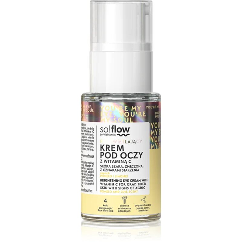 so!flow Brightening Eye Cream With Vitamin C cremă de ochi detoxifiantă și iluminatoare cu vitamina C 15 ml