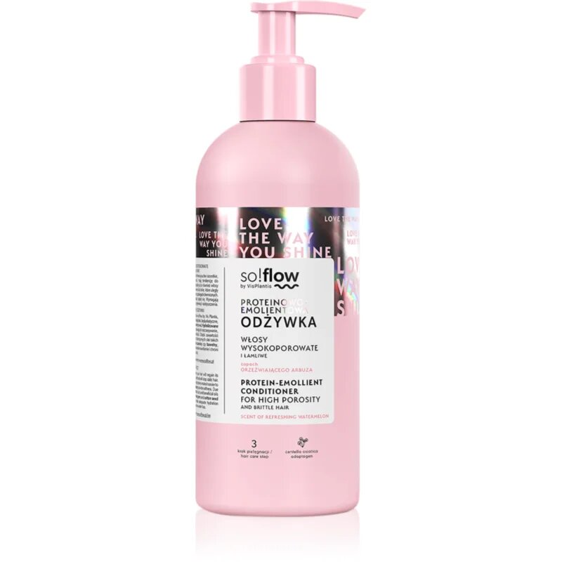 so!flow High Porosity Hair Protein-Emollient Conditioner balsam pentru indreptare petru par fragil si fara vlaga 400 ml