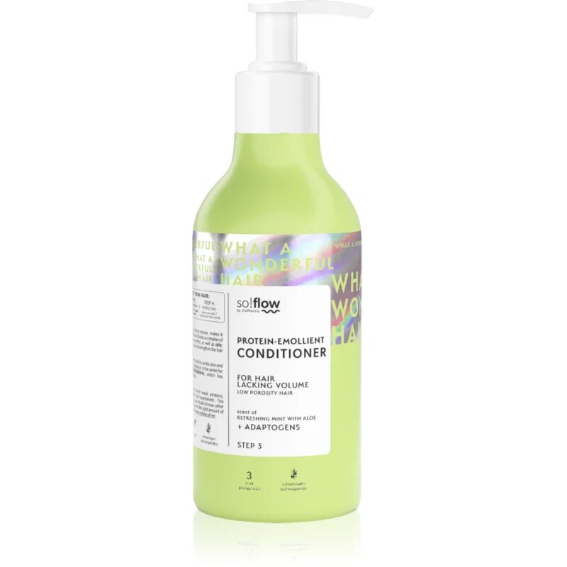 so!flow Low Porosity Hair Protein-Emollient Conditioner balsam pentru par fara volum 400 ml